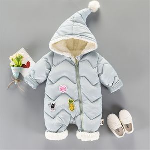 -30 degree New Winter overalls for kids coat Baby Snow Wear Newborn Snowsuit Boy Warm Down Cotton Girl clothes Bodysuit 0- LJ201007