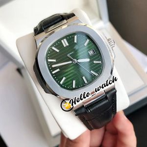 GDF 40 мм 5711/1A-014 5711 Sport Watches Miyota 8215 Автоматические мужские часы Green Textred Dial Case Black Leather Strast Nearswatches Hello_Watch HWPP G28D (5)