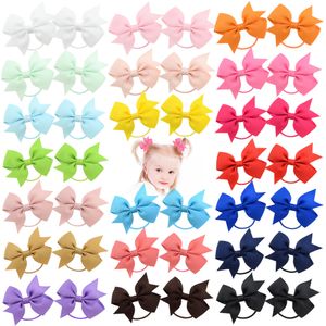 40pcs 2.2" Boutique Hair Bows Tie Baby Girls Kids Children Rubber Band Ribbon Hair bands 028 LJ201226