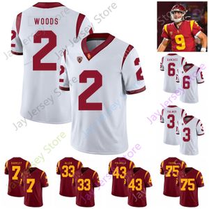 USC Trojans 남부 캘리포니아 축구 유니폼 NCAA 대학 7 Stephen Carr 15 Drake London 8 Amon-Ra St. Brown 93 Marlon Tuipulotu