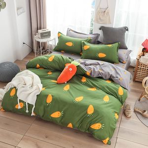 Biancheria da letto carina stampa pesca biancheria da letto tessili per la casa biancheria da letto di lusso frutta set copripiumino lenzuola 3/4 pezzi regalo per ragazze regina king size C0223