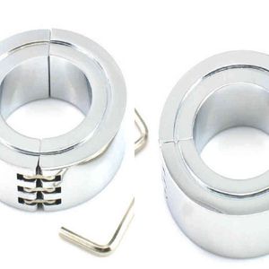 NXY Cockrings New 3 Size Large Heavy Duty Male Ball Scrotum Stretcher Metal Penis Lock Bondage Cock Ring Delay Ejaculation Bdsm Sex Toy Men 1214