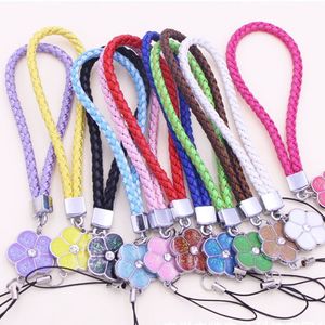 Colorsful Mobile Phone Straps Lanyard for Keys ID Card Phone Fashion Weave Lanyards Flowers Braid Strap Lanyard Holder Hand Rope