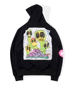 22SS Bluza z kapturem Bluza Mężczyźni Kobiety Wysokiej Jakości Czarne Graffiti Drukowane Ciężkie Tkaniny Szare Bluzy Z Kapturem Swetry