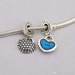 Designer-Schmuck 925-Silber-Armband-Charm-Korn für Pandora-Stück meines Herzens, Mutter-Sohn-Armband, baumelnde Schiebearmbänder, Perlen im europäischen Stil, Charms mit Perlen aus Murano