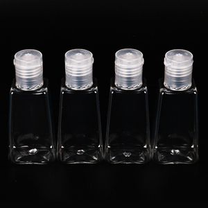 30ML Empty Hand Sanitizer Plastic Bottle With Flip Cap Trapezoid Shape Bottle For Makeup Remover Disinfectant Liquid Sample Bottles BC B4196