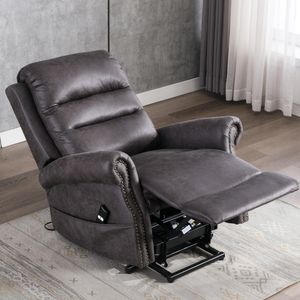 US STOCK Electric Power Lift Recliner Chair for Elderly Classic Single Sofa Reclining Chair with Nailhead Trim W50123868