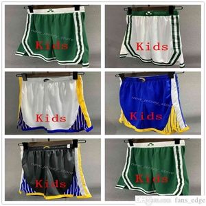 Toppkvalitet Anpassad Kids Basketficka Shorts Ungdom Sport Shorts College Pocket Byxor Vit Svart Gul Röd Blå Sport Shorts S-XL