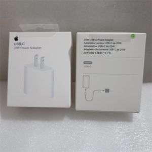 PD 20W Быстрое безопасное зарядное устройство для iPhone 13 12 11 EU / US / UK Plug Адаптер питания USB-C Type-C Быстрые зарядные устройства с розничной коробкой Зеленая наклейка Оптовая