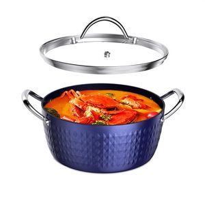 US stock Casserole Dish, Induction Saucepan with Lid, 24cm/ 2.2L Stock Pots Non Stick Saucepan Suitable for All Hobs Types a48