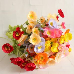 Corn poppy silk Decorative flower wedding decoration venue dress up guide shop arrangement spring fresh flowers