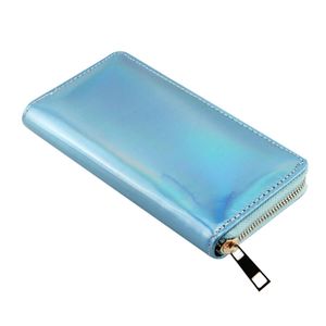 Ny stor kapacitet flera kortposition Färgrik laser PU lång plånbok studentväska mobiltelefon väska