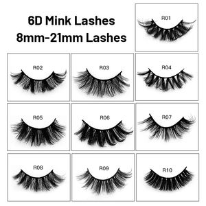 3 Pairs 8 ~ 21mm Sentetik Yanlış Sahte Kirpik Kalın Göz Lashes Uzantıları R01