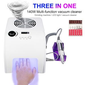 Lâmpada de unha LED Lâmpada de unhas 140w máquina de manicure completa com máquina de perfuração de unhas 35000rpm e 40w coletor de poeira de vácuo 220121