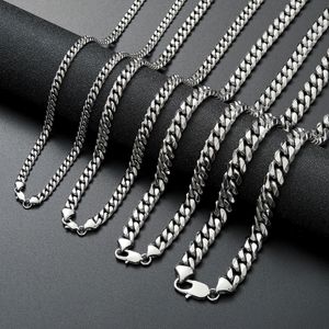 16-30 tums rostfritt stål män kvinnor högpolerade smycken hip hop kubanska länk kedja halsband armband chokers curb-kedjor 6mm / 8mm / 10mm / 12mm