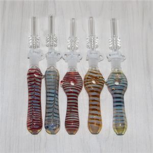 Glass nectar with quartz tip & titanium nail tips hookahs dab straw smoking pipes glass bowl