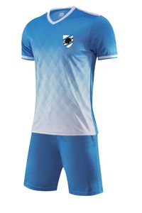 Sampdoria Herren Kinder Freizeit Home Kits Trainingsanzüge Männer Schnell trocknendes Kurzarm-Sportshirt Outdoor-Sport-T-Shirts Top Shorts