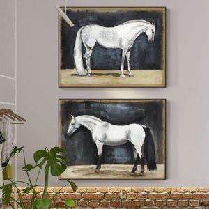 Cartaz de cavalo saudita vintage animais modernos pintura em tela imprime arte de parede de cavalo imagem para decoração de sala de estar cuadros sem moldura