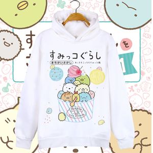 Kvinnor hoodies anime tecknad sumikko gurashi älskling björn pingvin casual boys tjejer barn kappa unisex hooded sweatshirts kostymer f1202