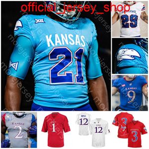 Custom Kansas Jayhawks Футбол Джерси NCAA College Gale Sayers Velton Gardner Jason Bean Mason Fairchild Trevor Wilsom Kyron Johnson