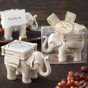 Şanslı Fil Tealight Mumluk Nordic Mumluk Hayvan Mumluk Reçine El Sanatları Dekorasyon Yaratıcı Düğün Ev Dekorasyon 2 ADET CY220112