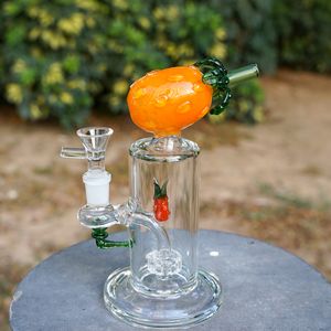 Unieke Glazen Bongs Groen Blauw Geel Rood Ananas Vorm Recycler Perc Oil Dab Rig 14mm Vrouwelijke Joint Met Bowl Waterleidingen DHL20092