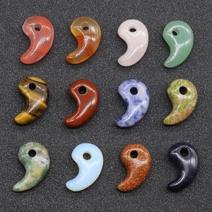 14 * 22mm de pedra natural encantos Magatama Pal rosa de quartzo Cristal Chakra Reiki Cura Charme Pingentes Para Colar de Jóias Marcação