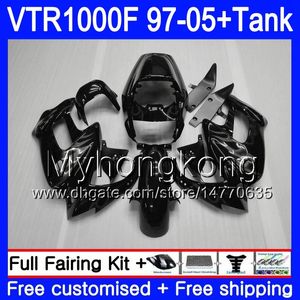 Kropp + Tank för Honda Superhawk VTR1000F 97 98 99 00 01 05 56HM.81 VTR1000 F Gråflammor VTR 1000 F 1000F 1997 1998 1999 2000 2001 Fairings