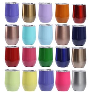 Egg Shaped Cups Double-insulated Stainless Steel Tumblers Wine Coffee Drinks Cocktail Tumbler Multi-purpose Cup Mugs LSK1685