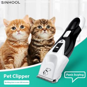 SINHOOL Haustier-Haarschneidemaschine für Hunde, professionelle Schneidemaschine für Tiere, Katzen, elektrischer Haarschneider, weiß, wiederaufladbares Haarschnitt-Werkzeug