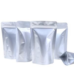 Aluminiumfolie Ställ upp väska Återupptagbar blixtlås Förpackningspåse Luktsäker matprov Tea Kaffe Presentpåse