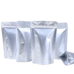 Standbodenbeutel aus Aluminiumfolie, wiederverschließbarer Reißverschluss, Verpackungsbeutel, geruchssicher, für Lebensmittel, Proben, Tee, Kaffee, Geschenk, Aufbewahrungsbeutel