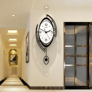 Meisd dekoracyjny zegar ścienny wahadło nowoczesny design Watch Decoration Home Quartz Creative salon Room Horloge 220303