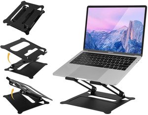 Laptop Stand for Desk,Folding Adjustable Portable Ergonomic for Table Notebook Raised Up Holder Ventilated Computer Stands for 10-17 Laptops Black