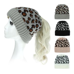 Beanie/Skull Caps Korean Winter Leopard Print Sticked Hat 2021 Autumn and Crochet Warm Unisex1