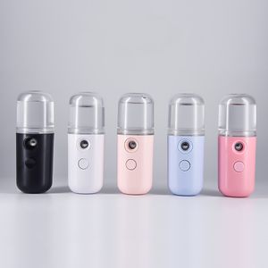 5 färger Mini Nano Mist Sprayer Ansiktskropp Nebulisator Steamer Fuktande hudvårdsverktyg 30 ml Face Spray Party Favor W-00375