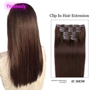 Peruvian Clip In Hair Extensions Silky Straight 1# 1B 2# 4# 10# Color Clips On Hair Wefts Wholesale 70g 100g