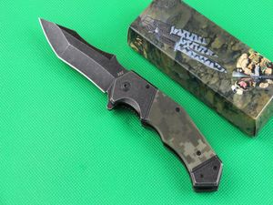 Hochwertiges 352 Assisted Fast Open Flipper Klappmesser, 440C Titanbeschichtetes/Stone Wash Tanto Point-Klingenstahl + G10-Griff mit Einzelhandelsverpackung