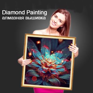 Цветы красочные подсолнечника ваза DIY кристалл полный буровой квадрат 5D алмазная живопись 3D набор крестом мозаика круглая горный хрусталь 201112