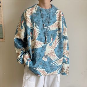 暖かい青/黒/白いコートの冬のメンズカシミアプリントニットウールセーター高品質のルーズカジュアルプルオーバーM-XL 201022