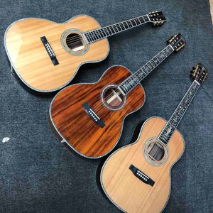 Tipi personalizzati Chitarra acustica KOA, Abete rosso, Cedro OOO, OM, Dreadnought, Jumbo in magazzino