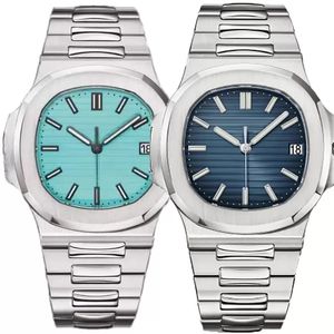 최고 U1 공장 Sky Blue Mens Watch Movement Engraved PP Blue Dial 자동 기계적 스테인레스 스틸 백색 남성 시계 손목 시계