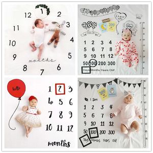 Baby månad fotografi rekvisita tyg foto filt bakgrund nyfödda tillbehör lekmattor barn bad handduk rum dekor lj201105