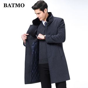 BATMO NEW ARRING AUTUMNEWINTER高品質のウールロングトレンチコートメン、メンズウールジャケット、ウォームコート、プラスサイズM-XXXL、8808 201126