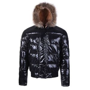 Jaqueta de inverno Down Men Men Jackets de grife elegante masculino roupas quentes de roupas de pele marrom preto marrom -arredores b35 personalize plus size para o homem