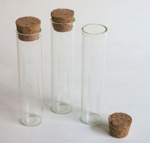 100 x 13ml Clear Glass Tube With Cork 13cc Corked Bottles Stoppered Vials Used in Gift Food Candy Storage Containers
