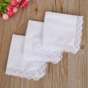300PCS White Lace Thin Handkerchief Woman Wedding Gifts Party Decoration Cloth Napkins Plain Blank DIY Handkerchief 25*25cm