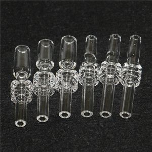 Rökning 10mm 14mm 18mm kvarts tips för mini NC kits Domeless Banger Nail Glass Water Bongs Dab Rig