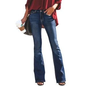 2020 Höst Winter High Waist Mom Jeans Mujer Flare Jeans för Kvinnor Denim Skinny Jeans Wide Leg Kvinna Byxor Plus Size Ladies