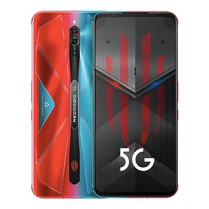 オリジナルのヌビア赤のマジック5S 5G携帯電話12GB 16GB RAM 256GB ROM Snapdragon 865オクタコア64.0MP AI 4500mAh Android 6.65 